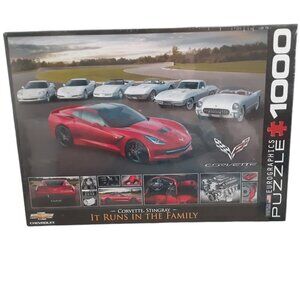 GM Corvette Stingray It Runs In The Family 1000 Peice Puzzle Eurographics Chevy